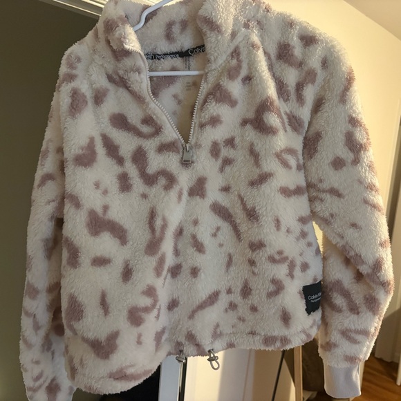Calvin Klein Jackets & Blazers - Calvin Klein Cream and Brown Fleece Jacket
